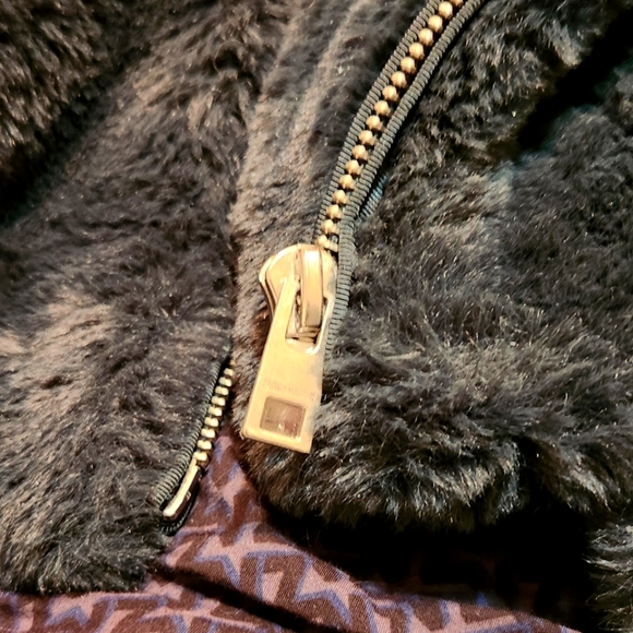 ZADIG & VOLTAIRE Freeze Faux Fur Coat Black/Green 3-Pocket Front Zip Close M/L - Picture 12 of 16